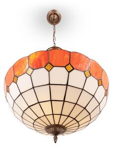 Brilagi - Lustră Tiffany SIENNA, cu vitralii, pe lanț, 3xE27/60W/230V, diam. 50 cm