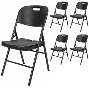 Scaun catering pliabil de gradina Set Strong negru x4
