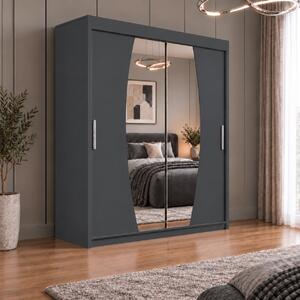 Dressing Cami, 120x60x200cm, cu oglinda, Antracit, Pal 18 mm