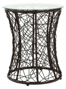 Masa gradina SALMAR NEW, transparent/negru, sticla securizata/rachita