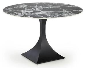 Masa MANUEL, negru, ceramica/metal, 120x120x77 cm