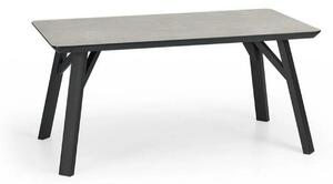 Masa HALIFAX, gri beton/negru, 160x90x76 cm