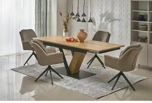 Masa extensibila FANIS, stejar/negru, 160/220x90x78 cm