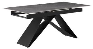 Masa extensibila MAJED, gri beton/negru, ceramica/metal, 160/200x90x75