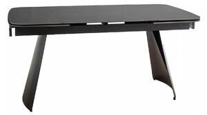 Masa extensibila BACARDI, negru mat cu efect de marmura, ceramica/meta