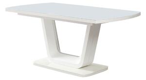 Masa extensibila OLAV, alb, sticla temperata, 160/200x90x75 cm