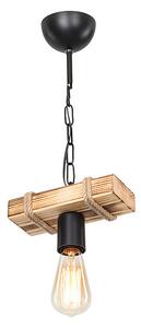 Lustra PWL-1027 metal, negru-Natural, 20x10x43 cm