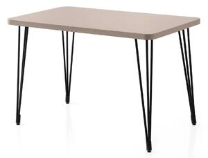 Masa LAGOS 1424, bej/negru, PAL melaminat/metal, 120x70x75 cm