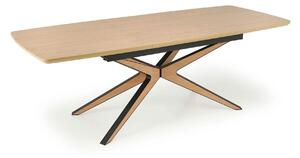 Masa extensibila JAMES, stejar/negru, 160/220x90x76 cm