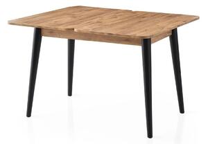 Masa extensibila DOLUNAY 1284, stejar/negru, PAL melaminat, 100/120x60