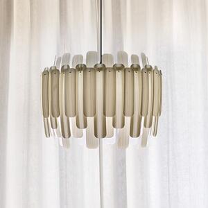 LZF LAMPS Maruja lampă suspendată din lemn, fildeș, reglabil, Alb, Camera de zi / sufragerie, Lemn, Design