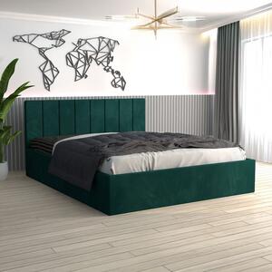 Pat Sorin Tapitat din Catifea cu Saltea 140x200 cm 20cm grosime Verde