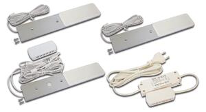 Hera Lumină LED sub dulap S-Pad F, set de 3, aluminiu 3.000 K Dimabil, reglabil, Metalic, Bucătărie, Aluminiu, Modern