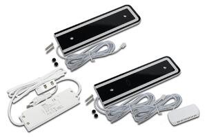 Hera Lampă LED sub dulap U-Pad F, set de 2 3,000K negru Senzor, reglabil, Negru, Bucătărie, Aluminiu, Modern