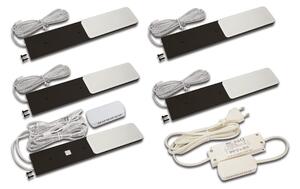 Hera LED lampă sub dulap S-Pad F set de 5 negru 4.000 K dimabil, reglabil, Negru, Bucătărie, Aluminiu, Modern