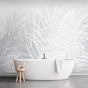 Tapet Trendy tropical frunze albastru deschis, Fototapet Natură, w02026v3 : Uwalls.ro