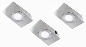 Evotec Keili lampă mobilier LED, comut. 2 trepte, set 3, Gri, Bucătărie, Metal, Modern