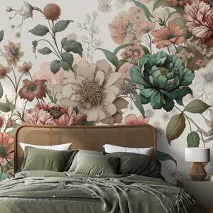 Tapet flori vintage pastelate