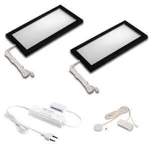 Hera Lampă LED sub dulap Sky dimmer 2x 3000K negru, reglabil, Negru, Bucătărie, Plastic, Modern