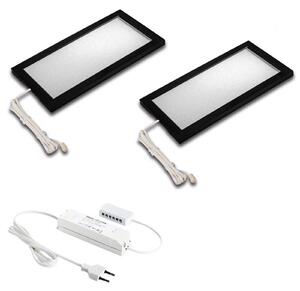 Hera Lampă LED sub dulap Sky set 2 buc. 4000K negru, reglabil, Negru, Bucătărie, Plastic, Modern