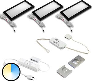 Hera Lampă sub dulap Dynamic LED Sky set 3x negru, reglabil, Negru, Bucătărie, Plastic, Modern