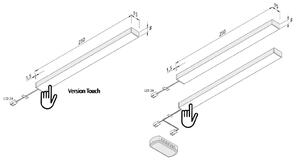 Hera Lampă LED sub dulap Add-On Mini Touchdim 3x 4000K, reglabil, Metalic, Bucătărie, Metal, Modern