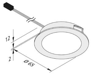 Hera Lampă LED mobilier înc. Dynamic FAR 58 oțel 3W CCT, Metalic, Camera de zi / sufragerie, Metal, Modern, Montarea mobilierului