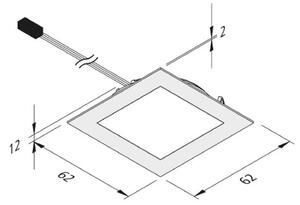 Hera Lampă LED mobilier înc. Dynamic FAQ 58 oțel 3W CCT, Metalic, Camera de zi / sufragerie, Metal, Modern, Montarea mobilierului
