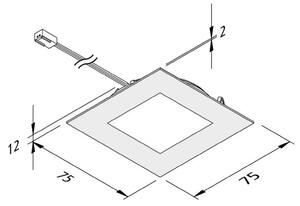 Hera Lumină LED pentru mobilier încastrat FAQ 68 oțel inoxidabil 4W 3.000K, reglabil, Metalic, Camera de zi / sufragerie, Plastic, Modern, Montarea mobilierului