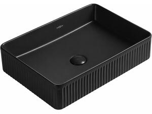 Mexen Grovo chiuvetă de blat canelată 50 x 34 cm, negru mat - 22305085