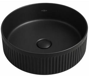 Mexen Grovo chiuvetă pe blat cu striații 35 x 35 cm, negru mat - 22303585