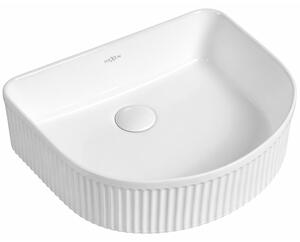 Mexen Grovo chiuvetă deasupra blatului canelată 40 x 35 cm, albă - 22304000
