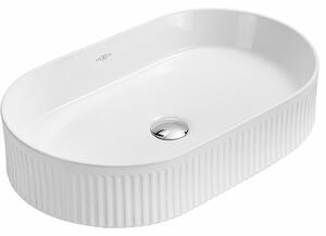 Mexen Grovo chiuvetă deasupra blatului canelată 57 x 36 cm, albă - 22305700