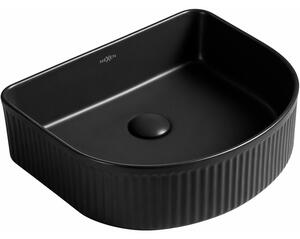Mexen Grovo chiuvetă deasupra blatului cu caneluri 40 x 35 cm, negru mat - 22304085