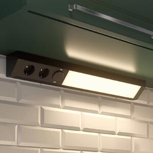 Arcchio LED lampă sub dulap Ovano, 62 cm, negru, aluminiu, Negru, Camera de zi / sufragerie, Metal, Modern, Ansamblu de mobilier