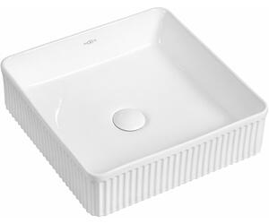 Mexen Grovo chiuvetă de masă canelată 37 x 37 cm, albă - 22303700