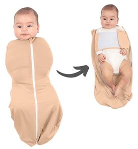 Sistem de infasat cu fermoar dublu Kidizi SnugPod UP Peach M, pentru bebelusi cu greutate de 3.8-7 kg, 0.5 tog