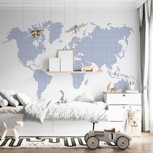 Tapet Hartă globală în design punctat, Fototapet Harta lumii, u99406 : Uwalls.ro
