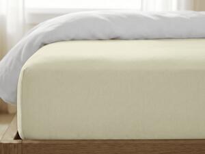 Cearsaf jersey cu lycra crem deschis 180 x 200 cm