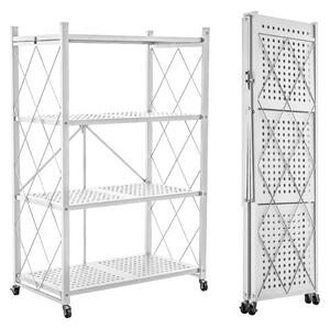 Stackmax™ Pliabil Metalic Raft - 4 Niveluri, Alb