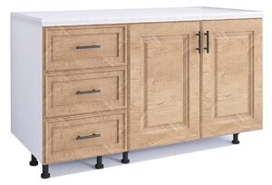 Corp Bucatarie Inferior H90 x A50 x L140 cm, Culoare Nuc,Front MDF infoliat , Pal 18mm, Blat Termorezistent 140 cm