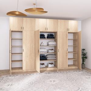Dulap 6 Usi cu Suprapozabil, H240 x L240 x A50 cm. Culoare Stejar Sonoma, Pal 18mm, Cant ABS