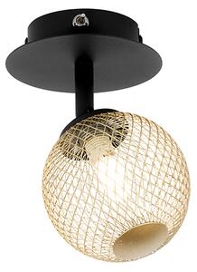 Spotlight negru cu auriu reglabil - Athens Wire