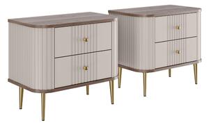 Set noptiere Vesper 56 cm - cașmir / nuc / picioare aurii
