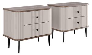 Set noptiere Vesper 56 cm - cașmir / nuc / picioare negre