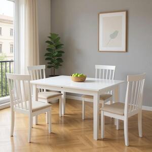 Masa dining extensibila Mabor-Houston Alb 150x80x73.8 cm