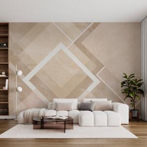 Tapet Geometrie în tonuri de bej, Fototapet Modern, w02062v1 : Uwalls.ro