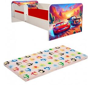 Pat pentru copii 2-6 ani -Cars-saltea cadou