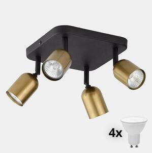 Spot LED TOP 4xGU10/10W/230V auriu/negru