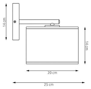 Lampă de perete LUX 1xE27/15W/230V, negru/auriu